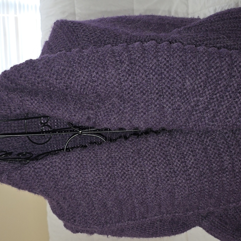 Nordstrom Deep Purple Knit Open Sweater Alpaca Knit Womens One Size